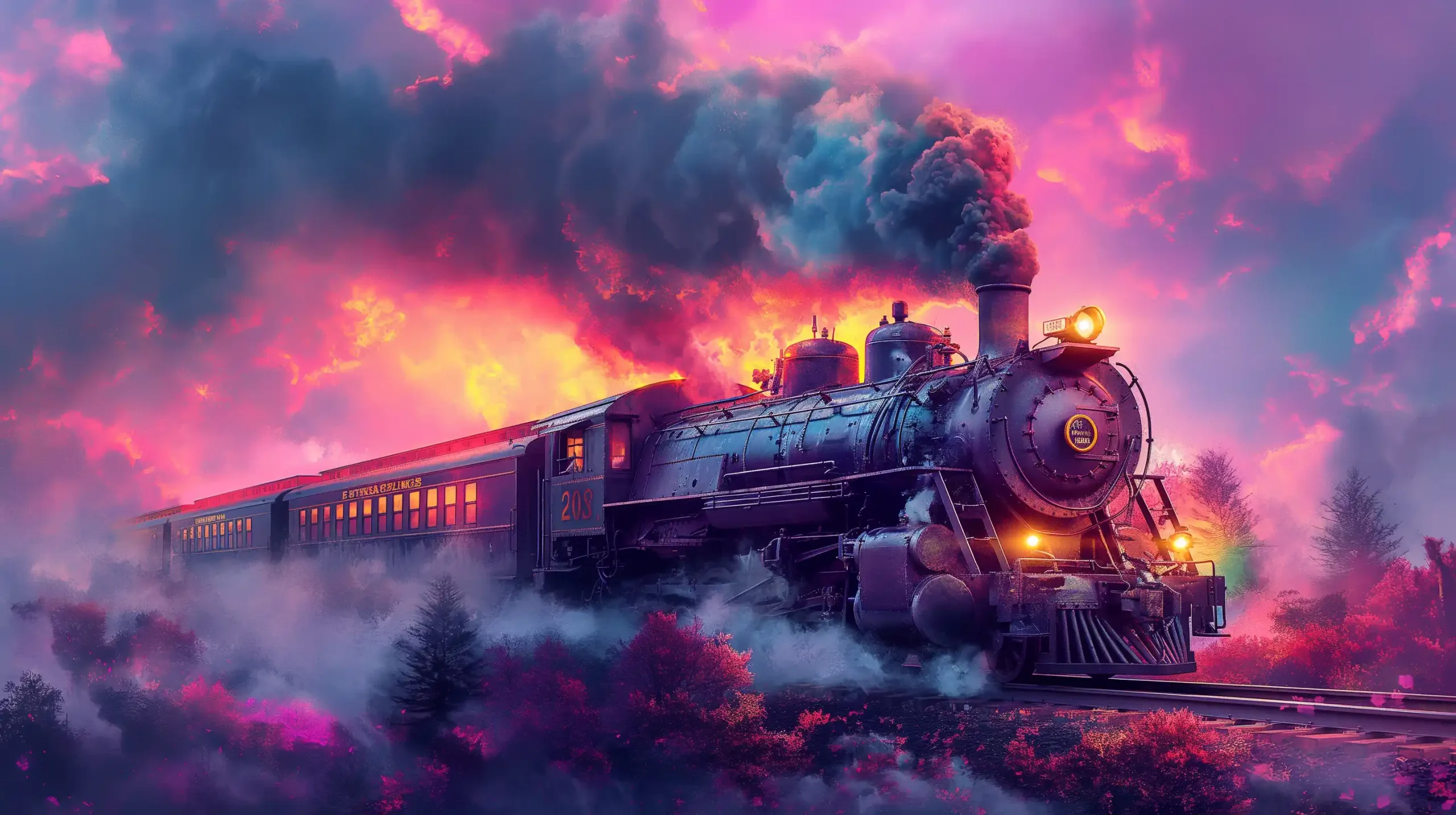 Psychedelic Steam Engine Vector