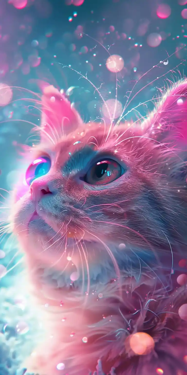 Pink Cat Closeup Fantasy