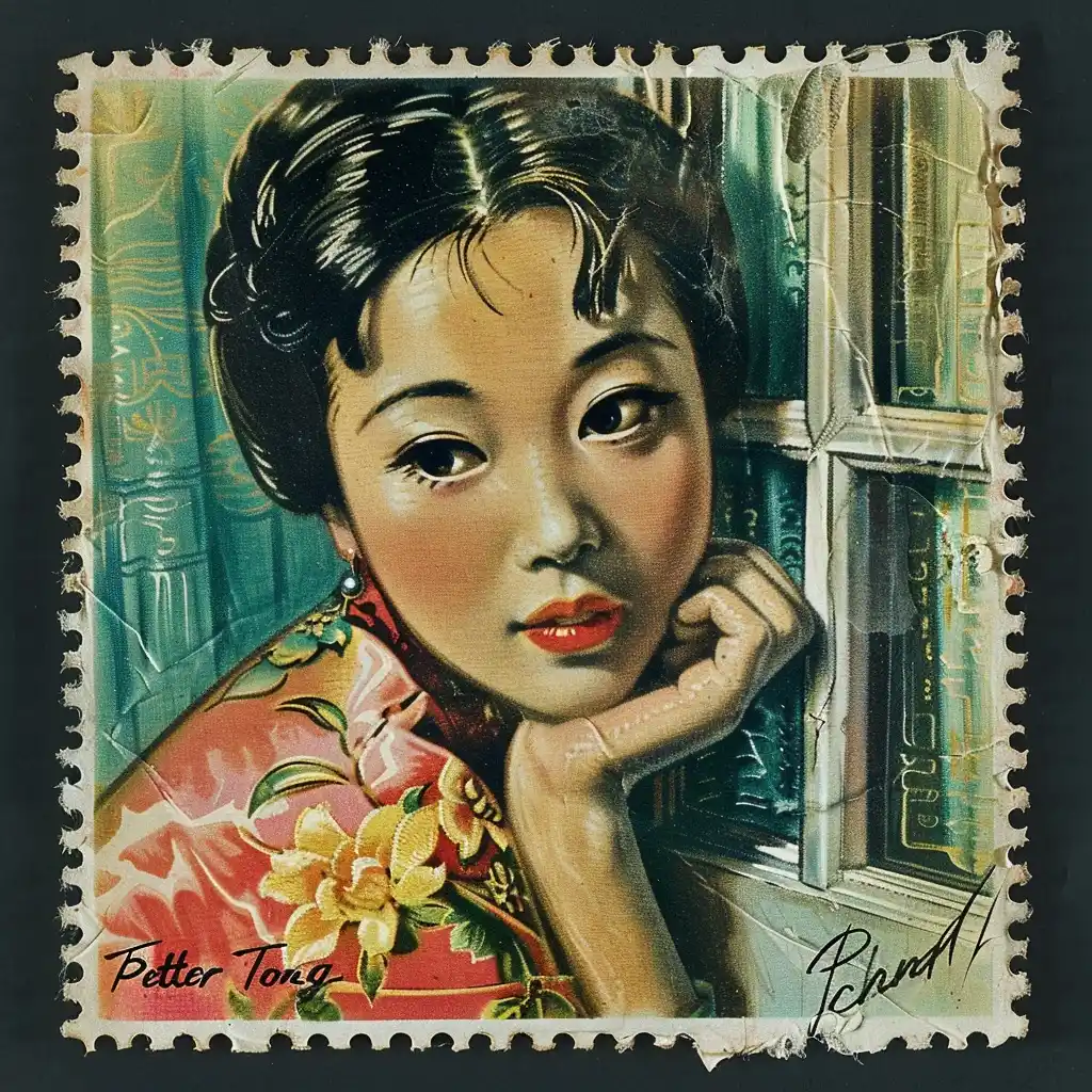 Vintage Shanghai Stamp Cheongsam