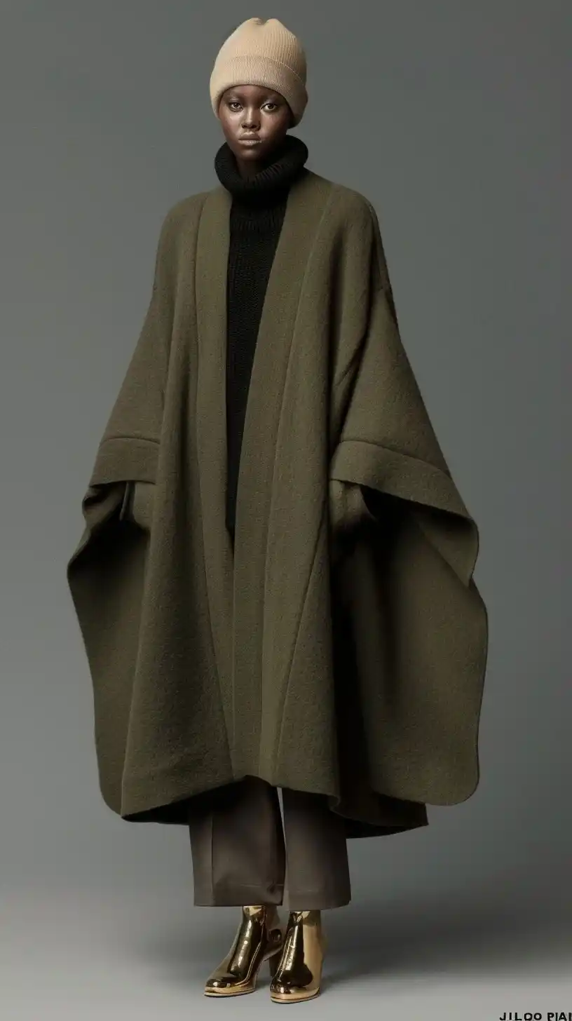 Structured Olive Coat Editorial