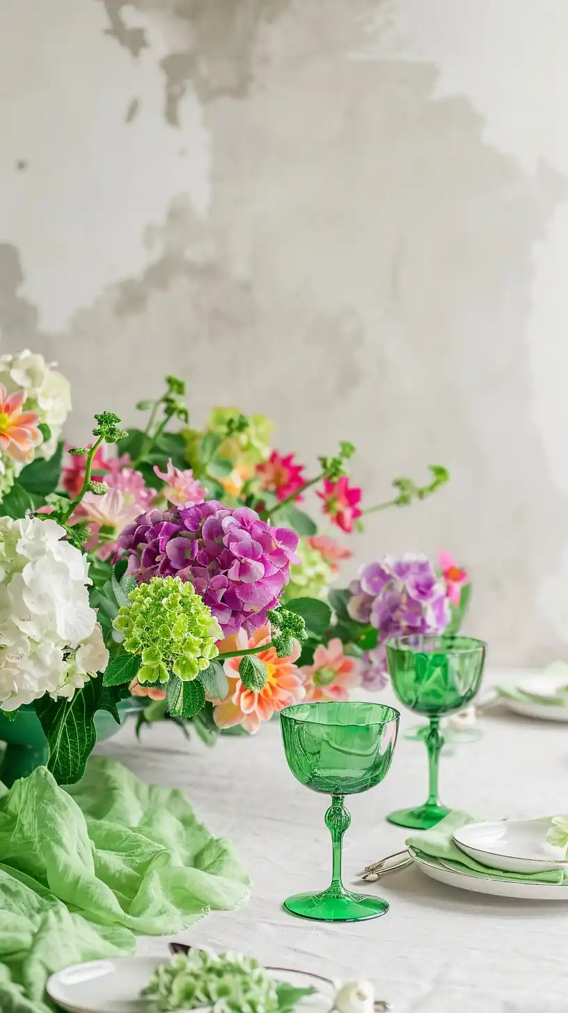 Vibrant Hydrangea Table Setting