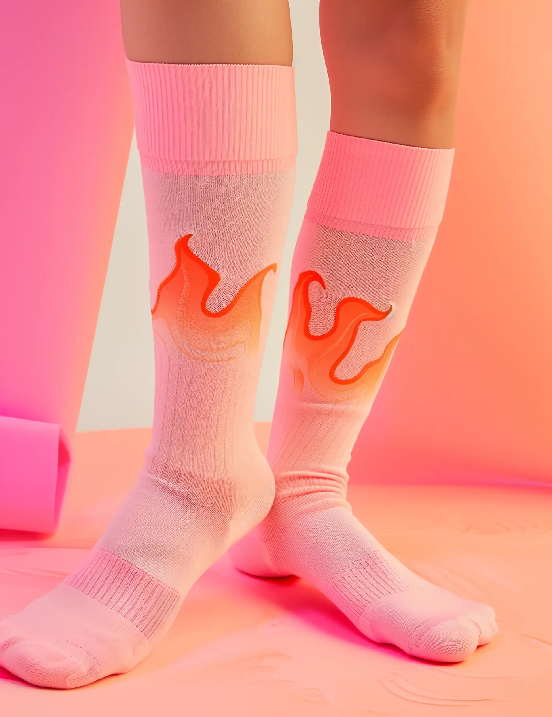 Pink Flame Socks Aesthetic