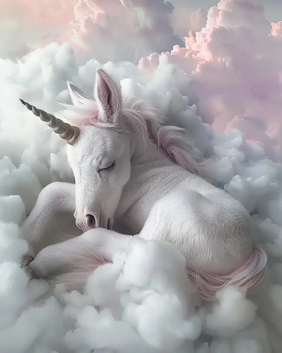 Realistic Newborn Unicorn Cloud