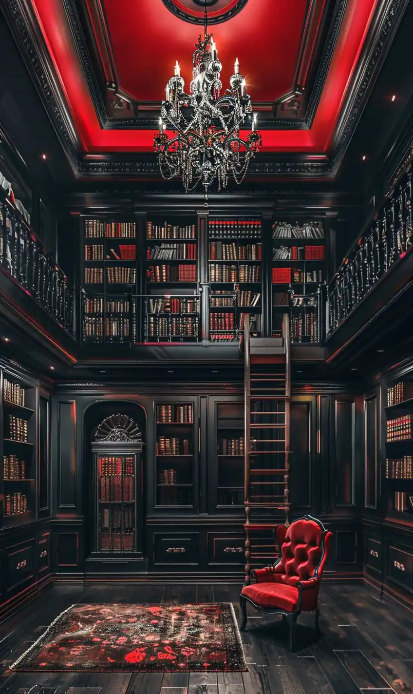 Luxury Library in Noir