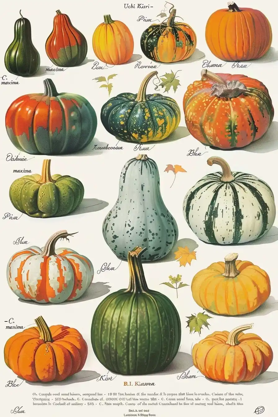 Pumpkin Varieties Illustrated