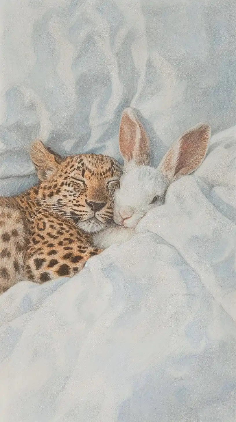 Cozy Leopard and Rabbit