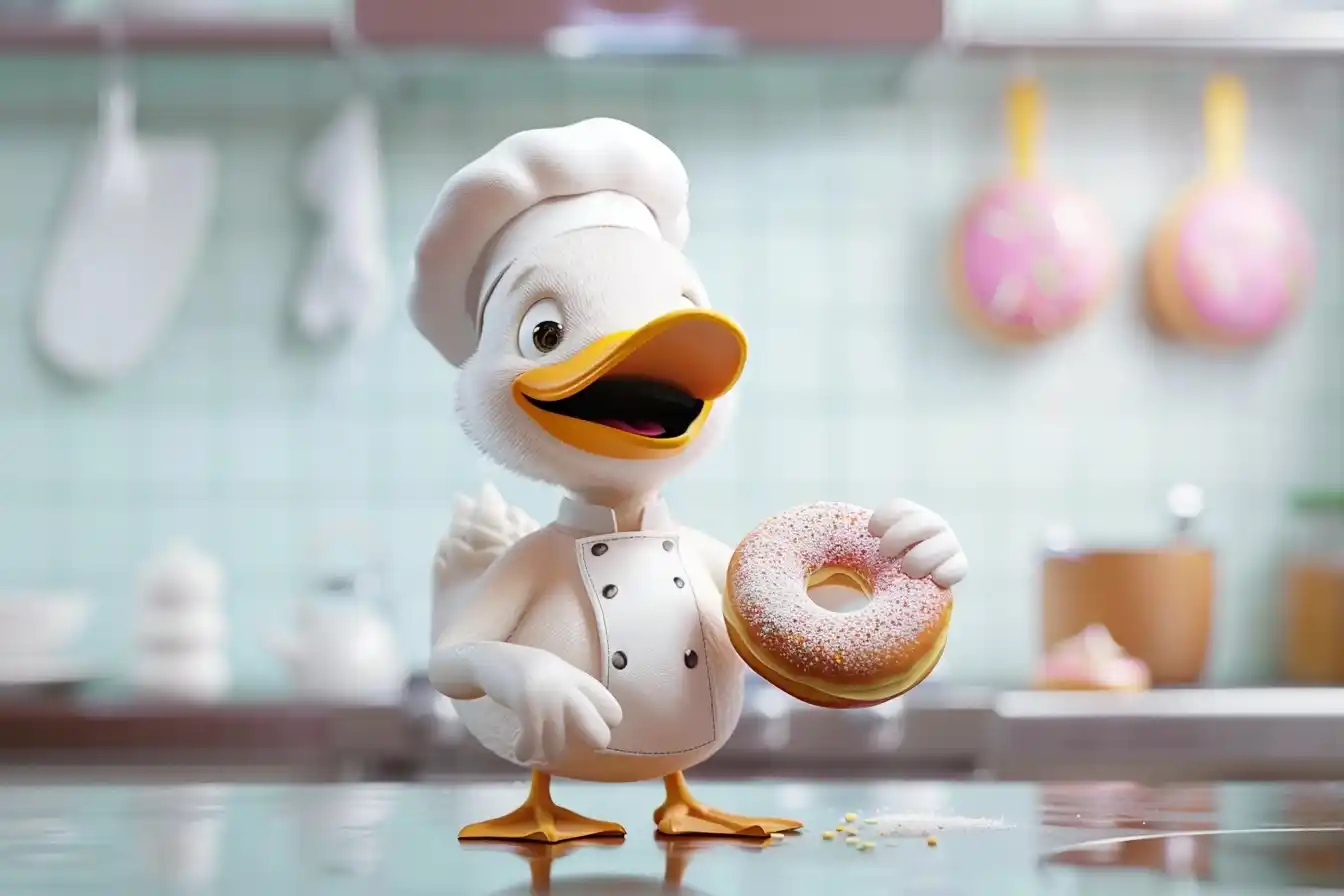 Chef Duck Donut Render