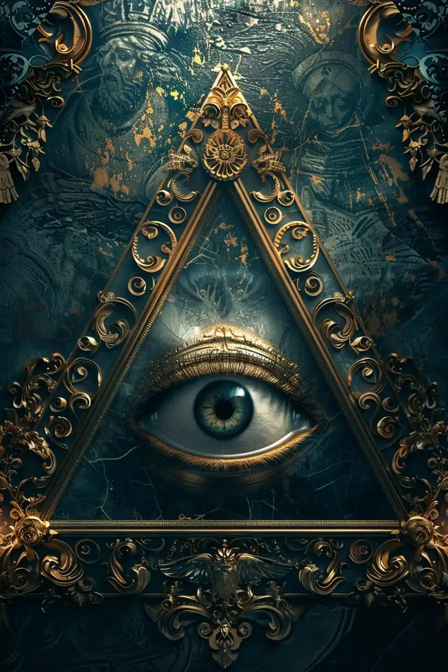 Detailed Illuminati Eye 3D Art Nouveau