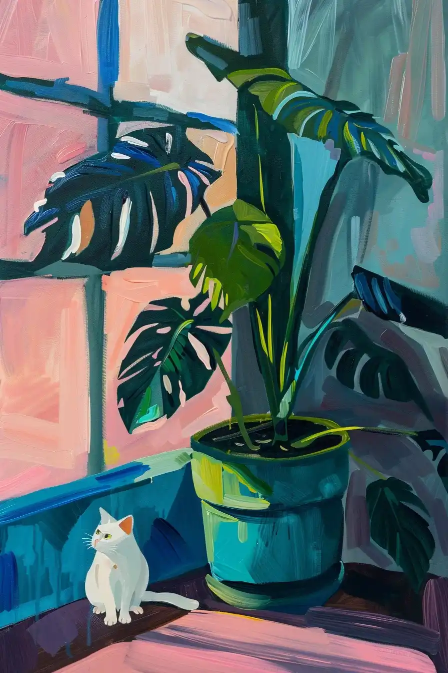 Matisse-inspired Monstera Scene