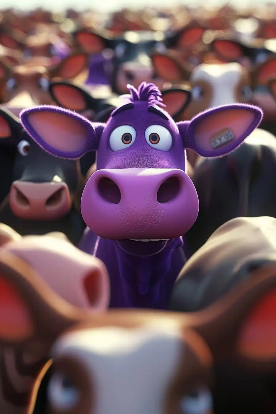 Colorful Purple Cow Parade