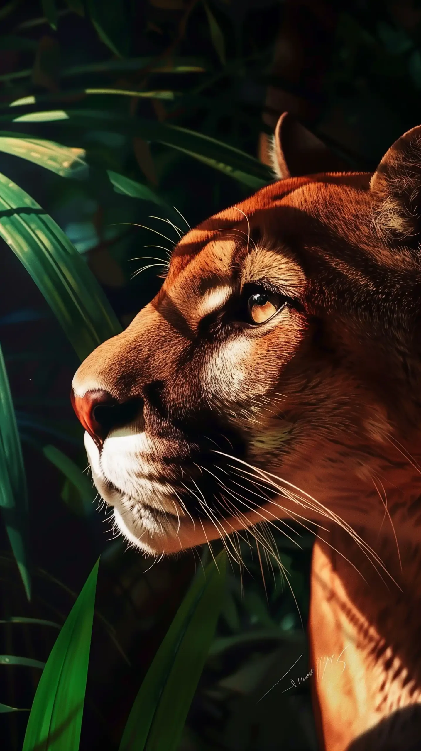 Photorealistic Puma in Jungle