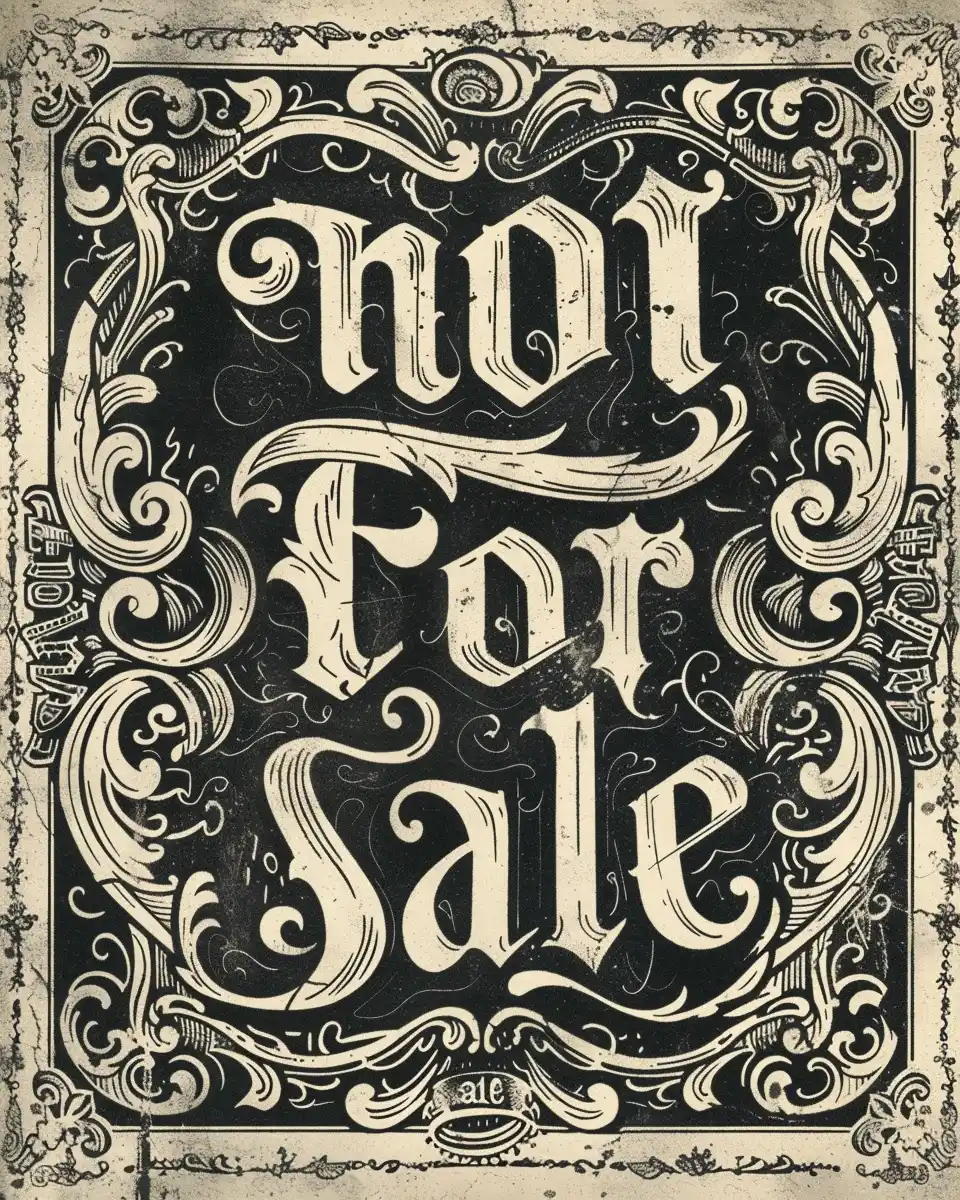 Not for Sale Typographic Art