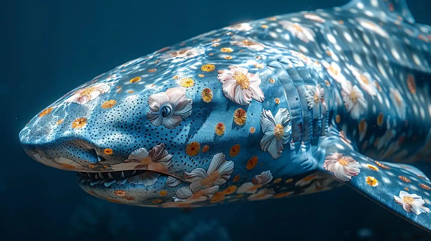Cloisonne Shark in Deep Blue