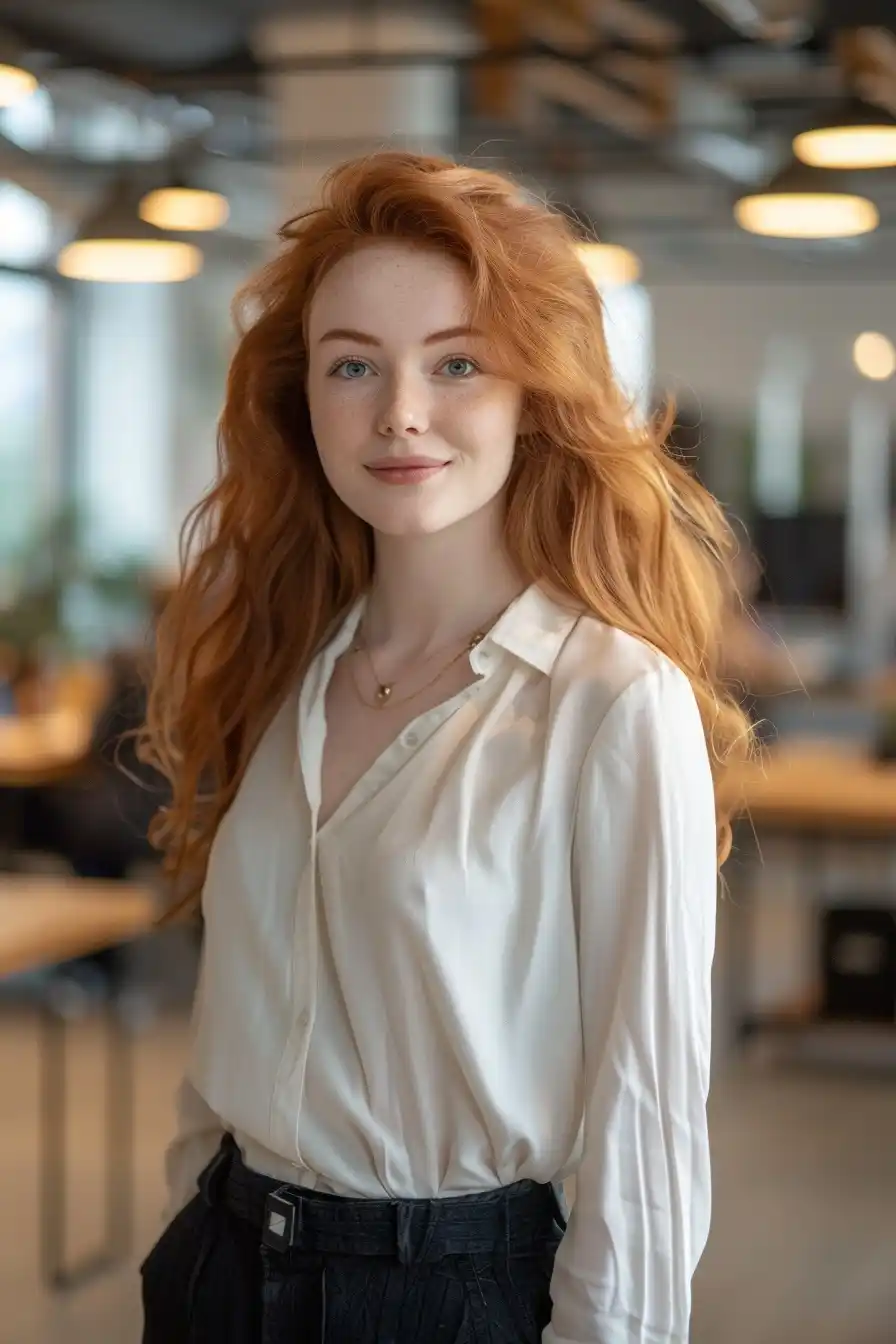 Professional Redhead in Coworking