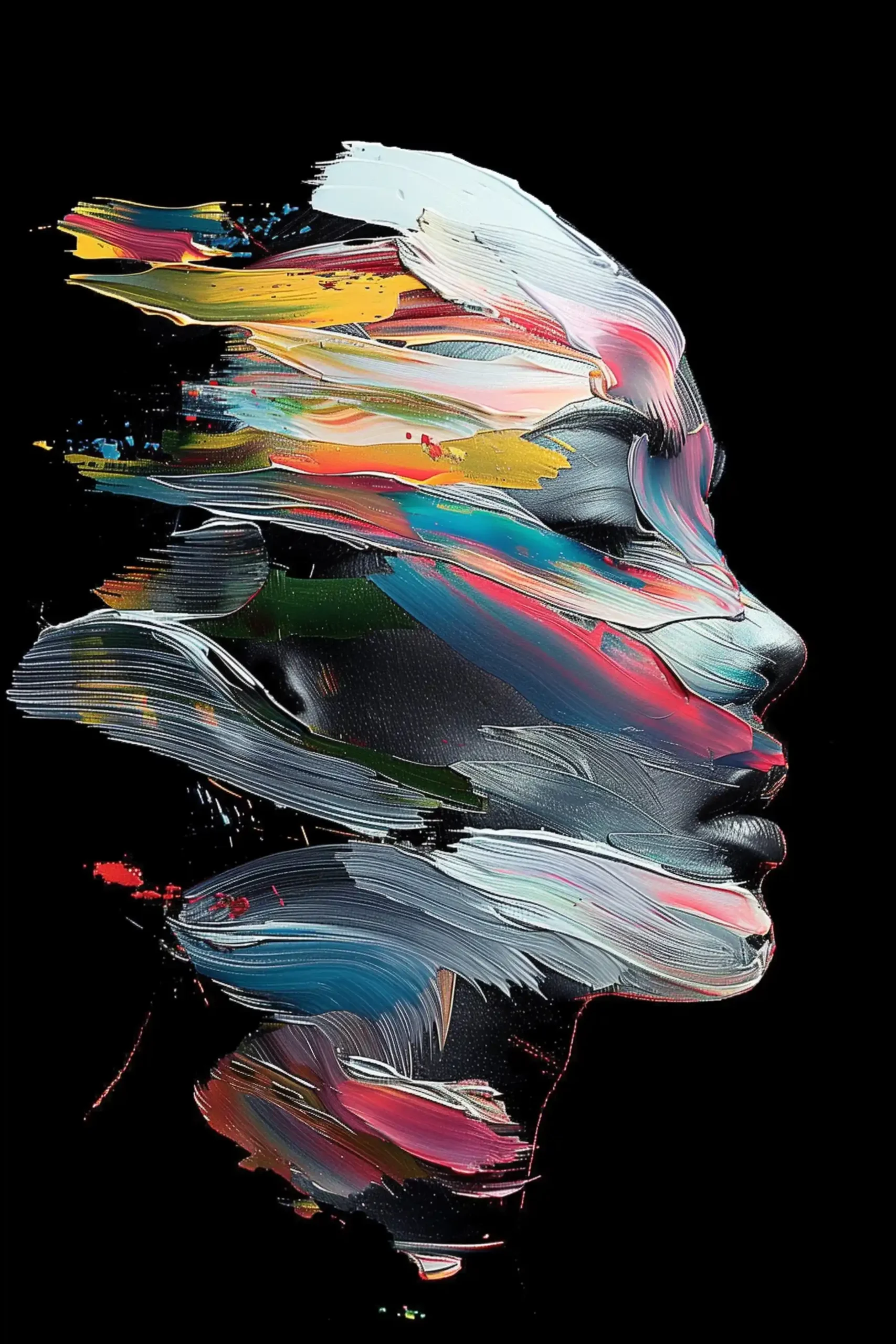 Abstract Brushstroke Portrait