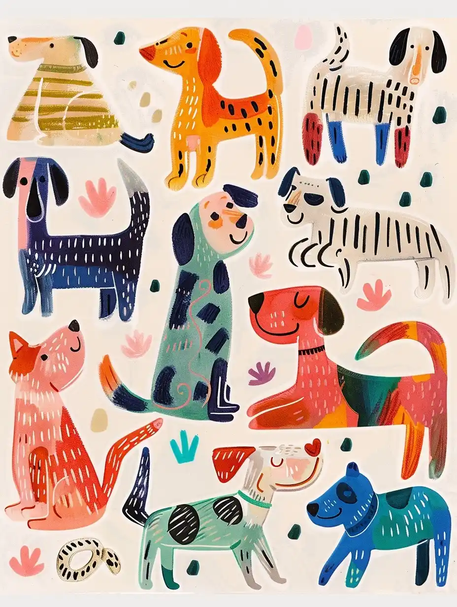 Watercolor Dog Stickers
