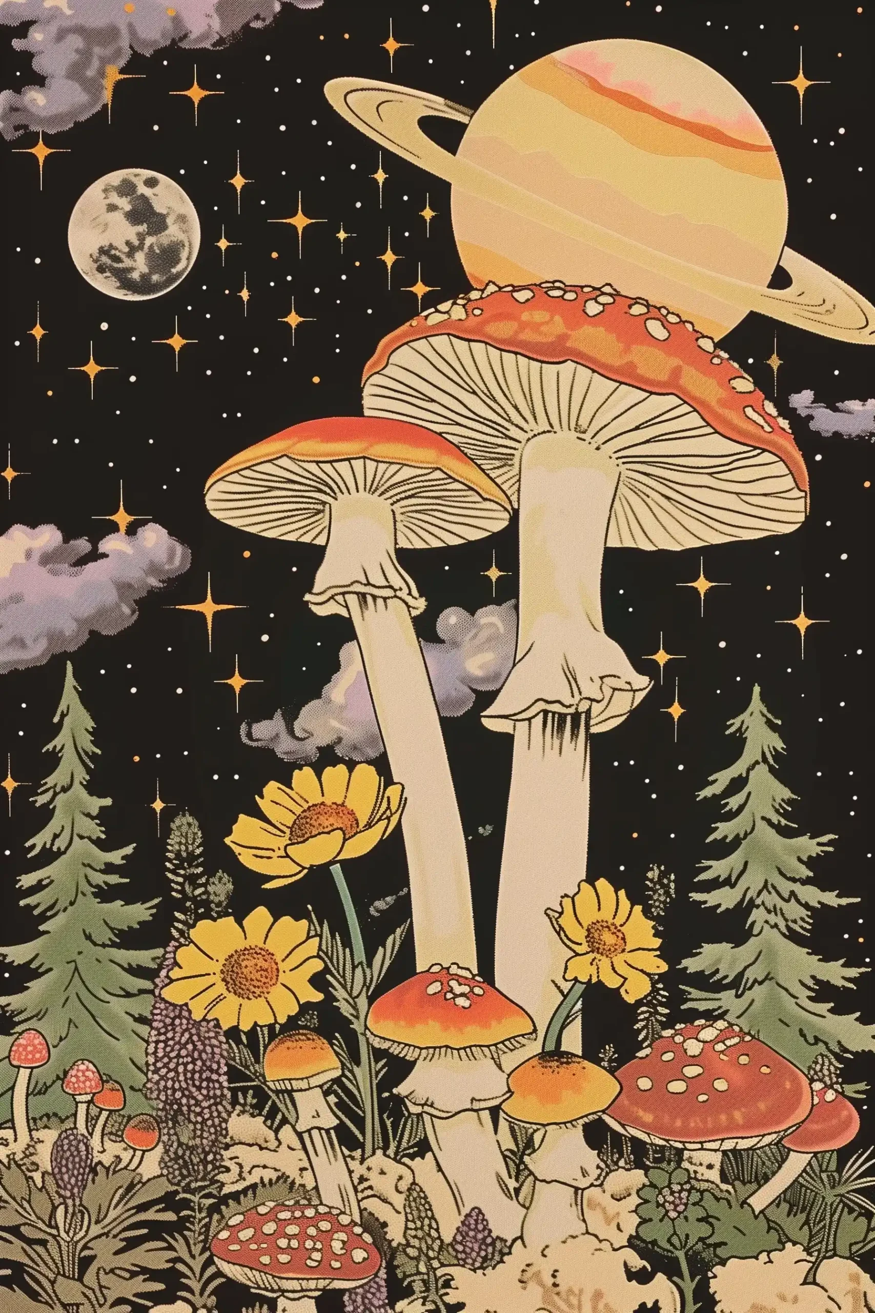 Colorful Mushroom Planet