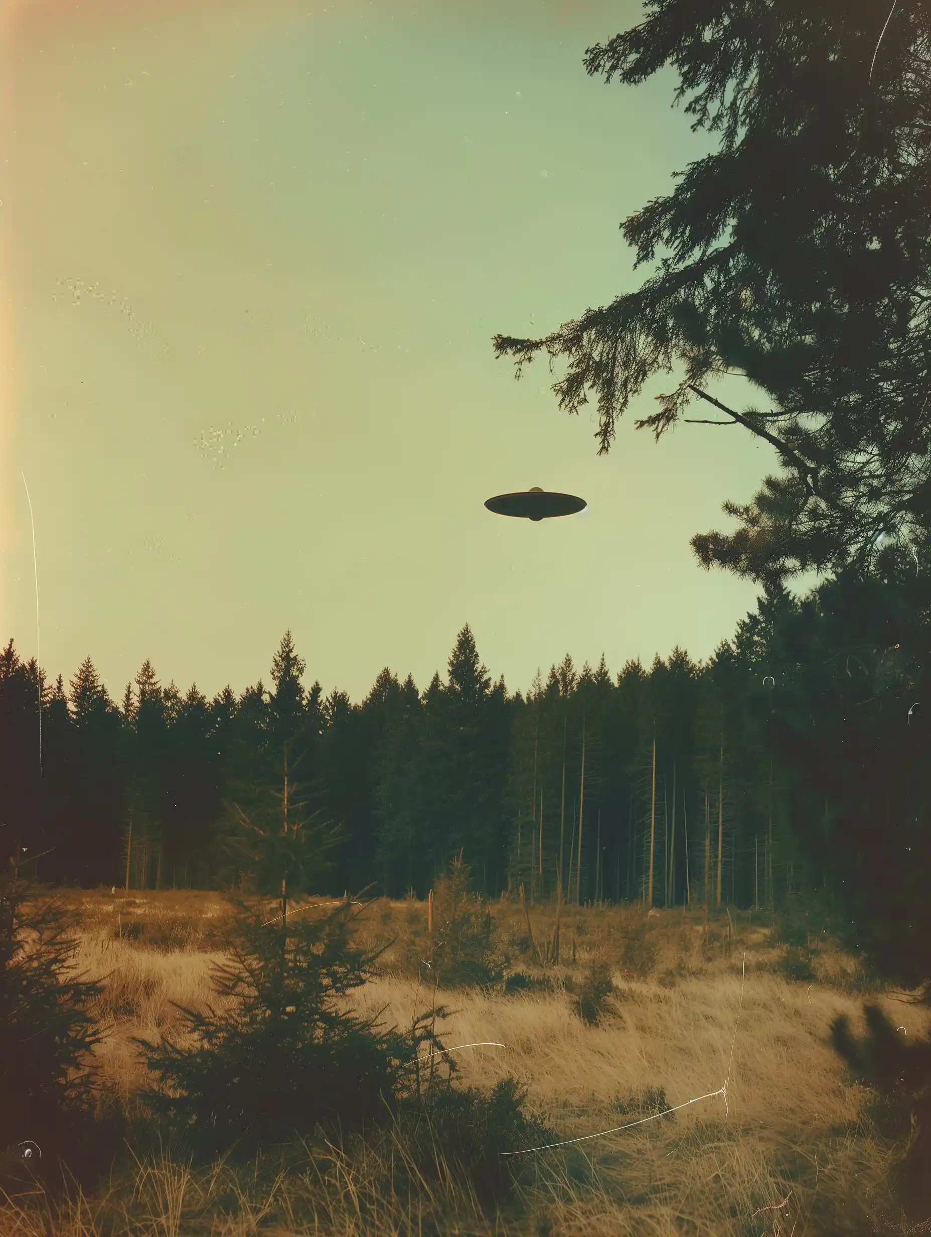 Analog UFO in Pine Forest