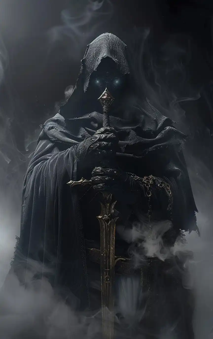 Dark Fantasy Cloaked Figure