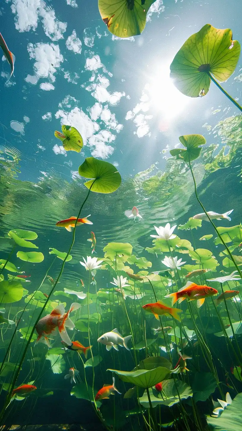 Vibrant Lotus Pond Scene