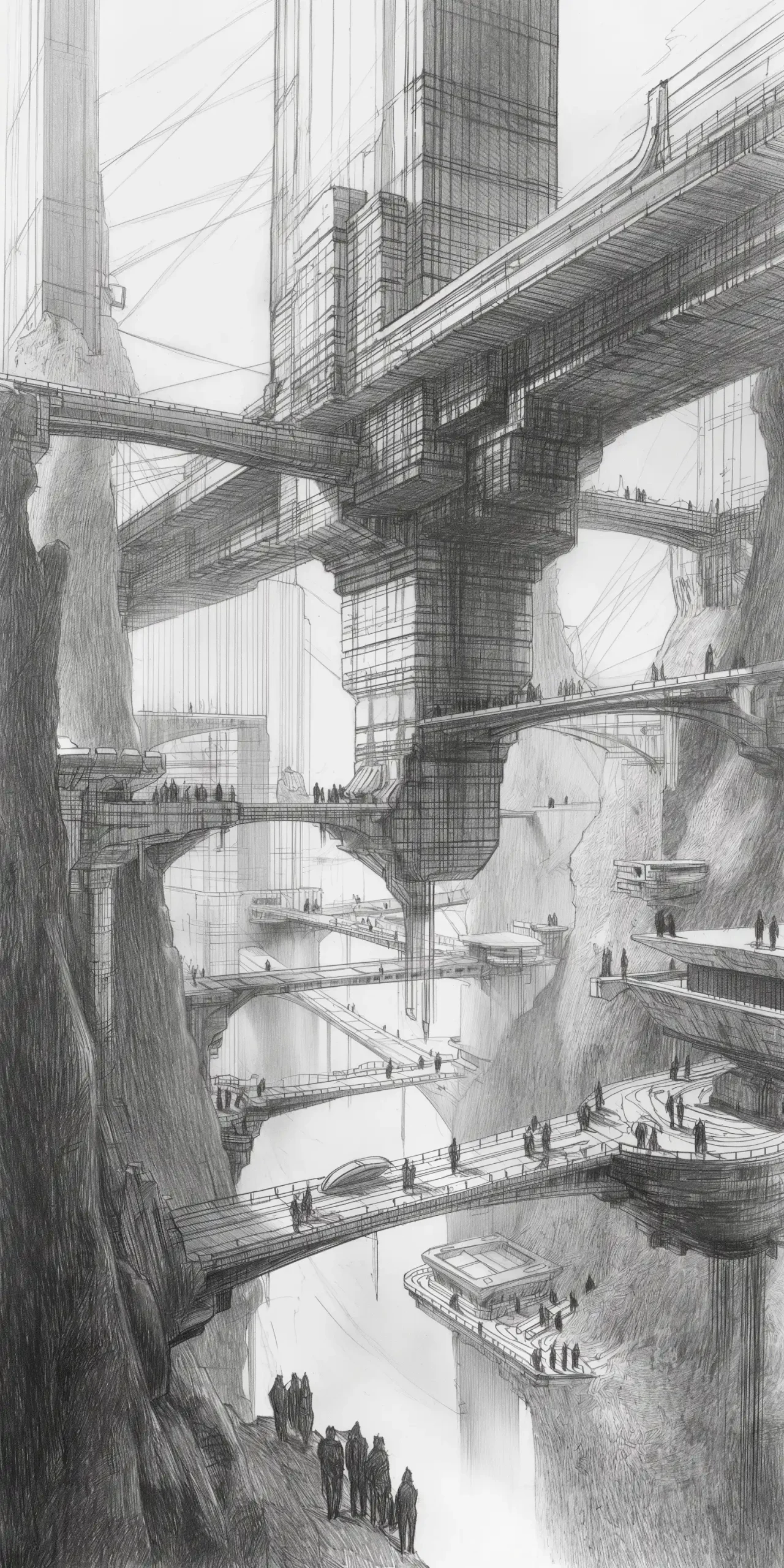 Brutalist Plaza Sketch