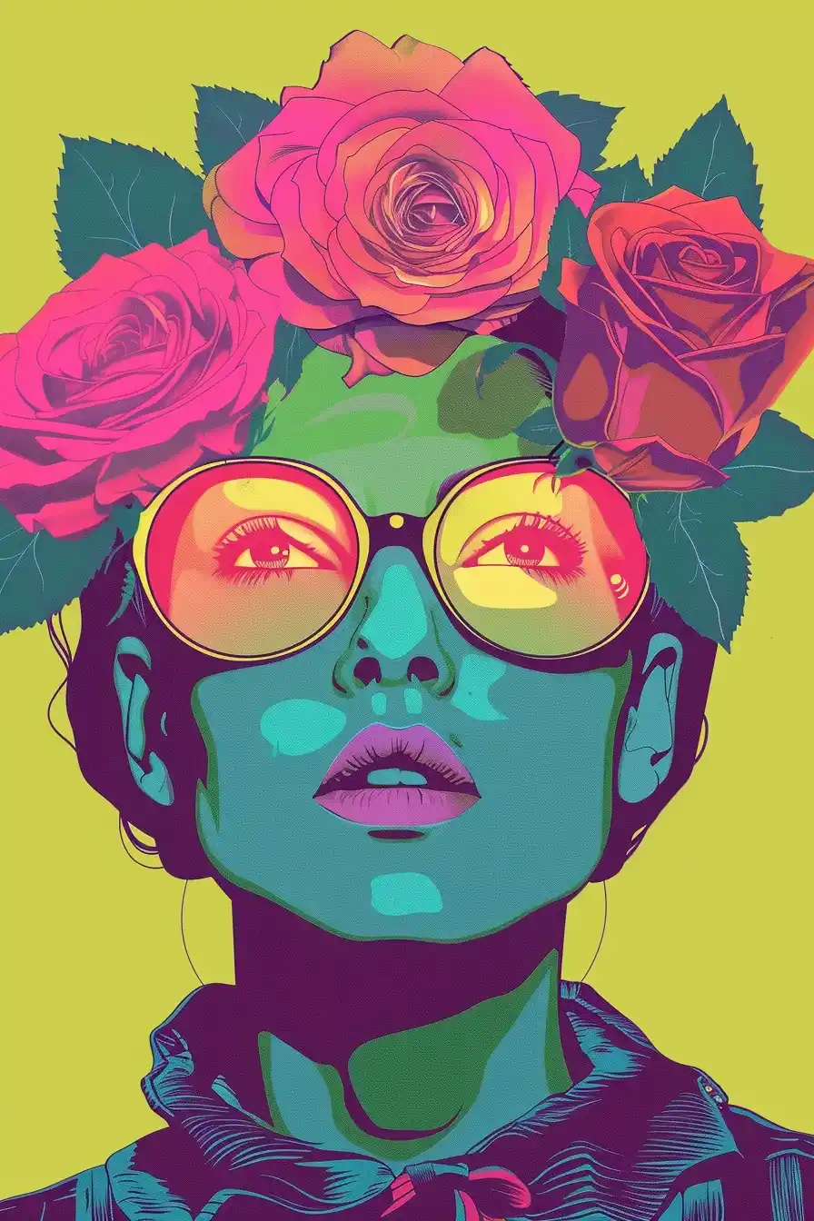Vector Pac-Man with Roses