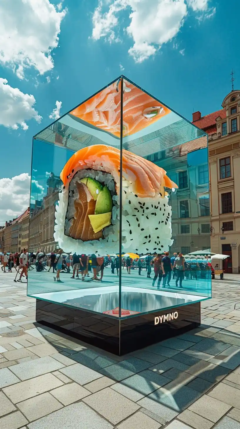 Glass Cube Sushi Installation