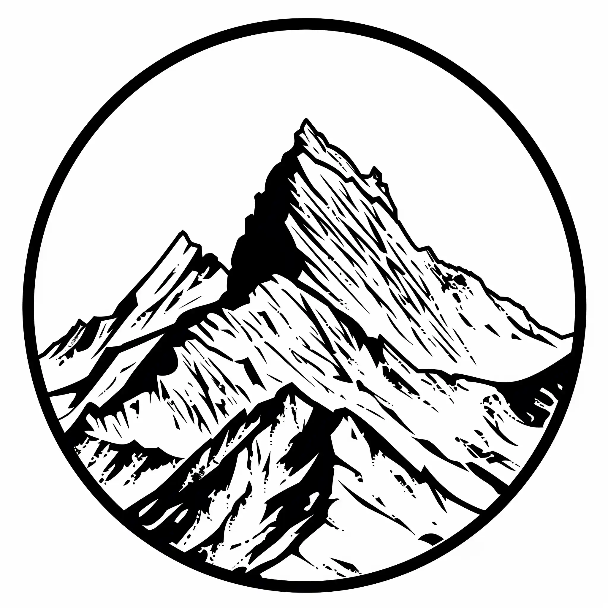 Vector Mountain Range Circled