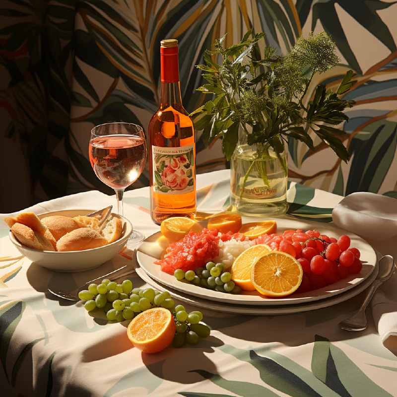 Picnic Spread in Henri Matisse Paper Cutout Style