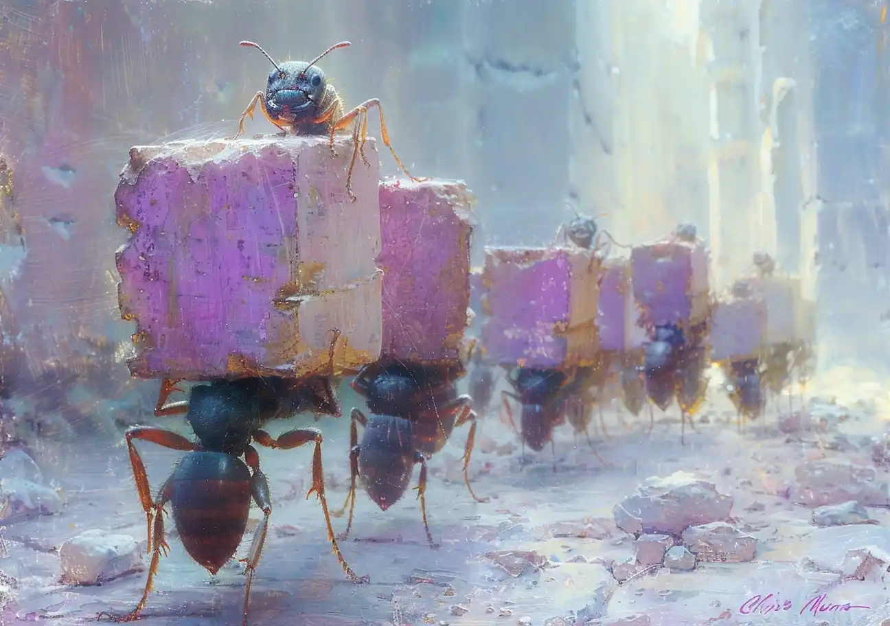 Ants Building Pyramids