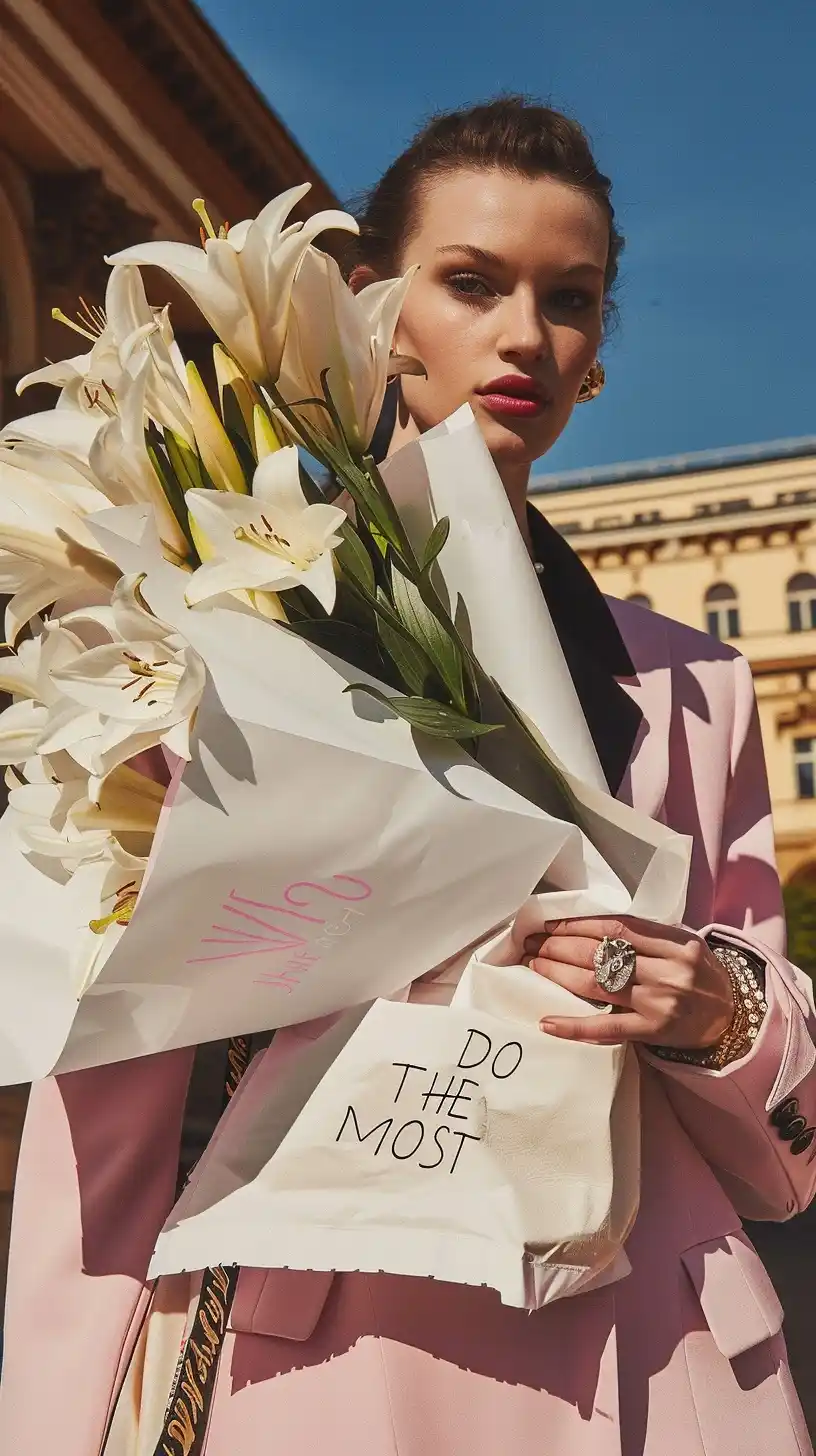Chic Lily Bouquet Portrait