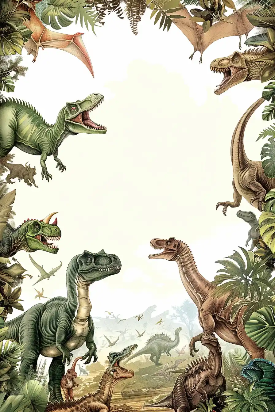 Dinosaur Studio Invitation Edge
