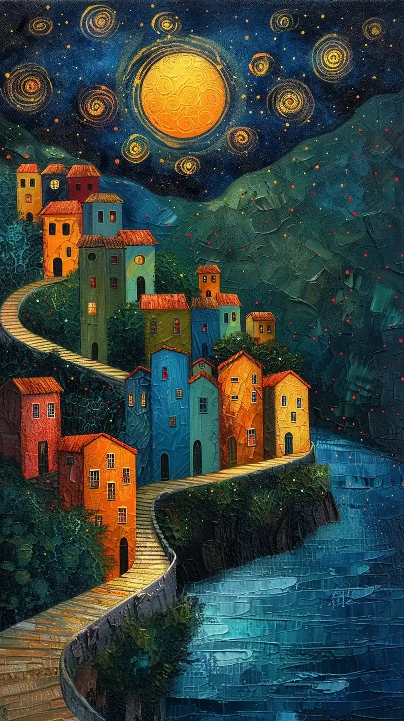Starry Cityscape Van Gogh