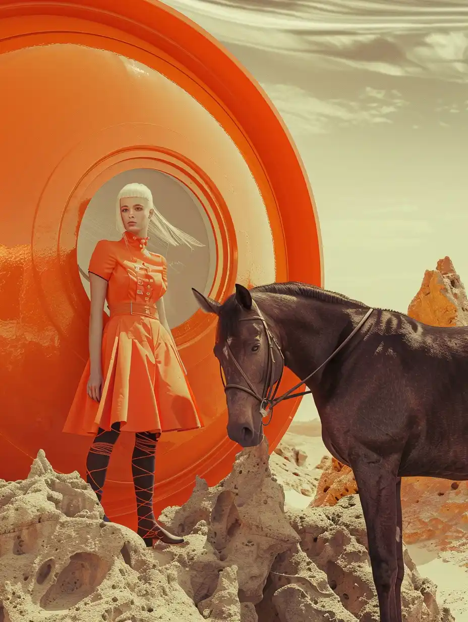 Futuristic Girl and Horse