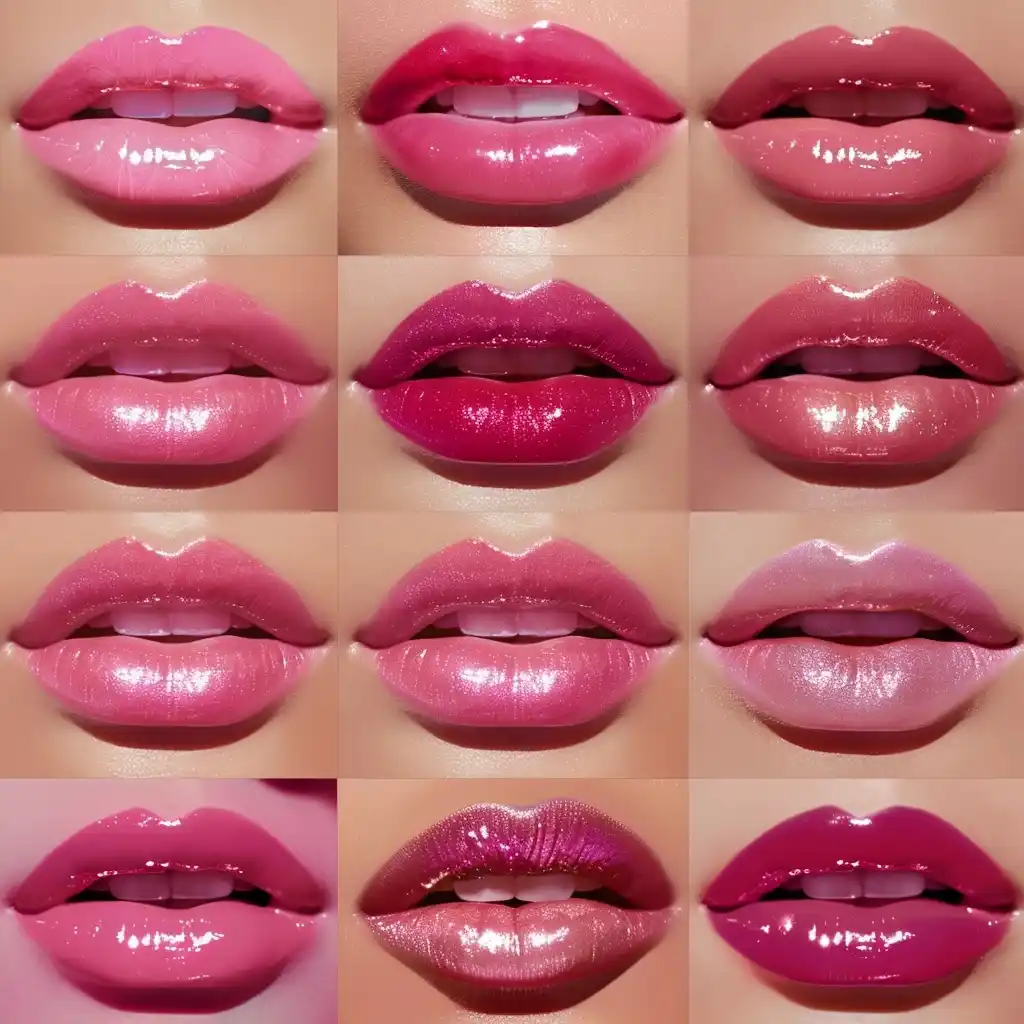 Pink Lip Gloss Grid