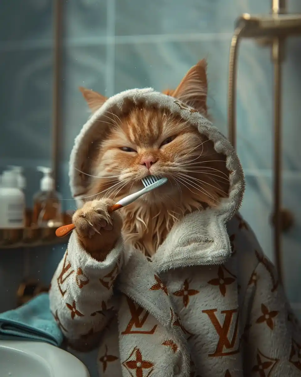 Monogrammed Cat Grooming