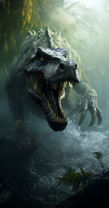 Turok Hunting Cenote Saurian in Cinematic Rim Light