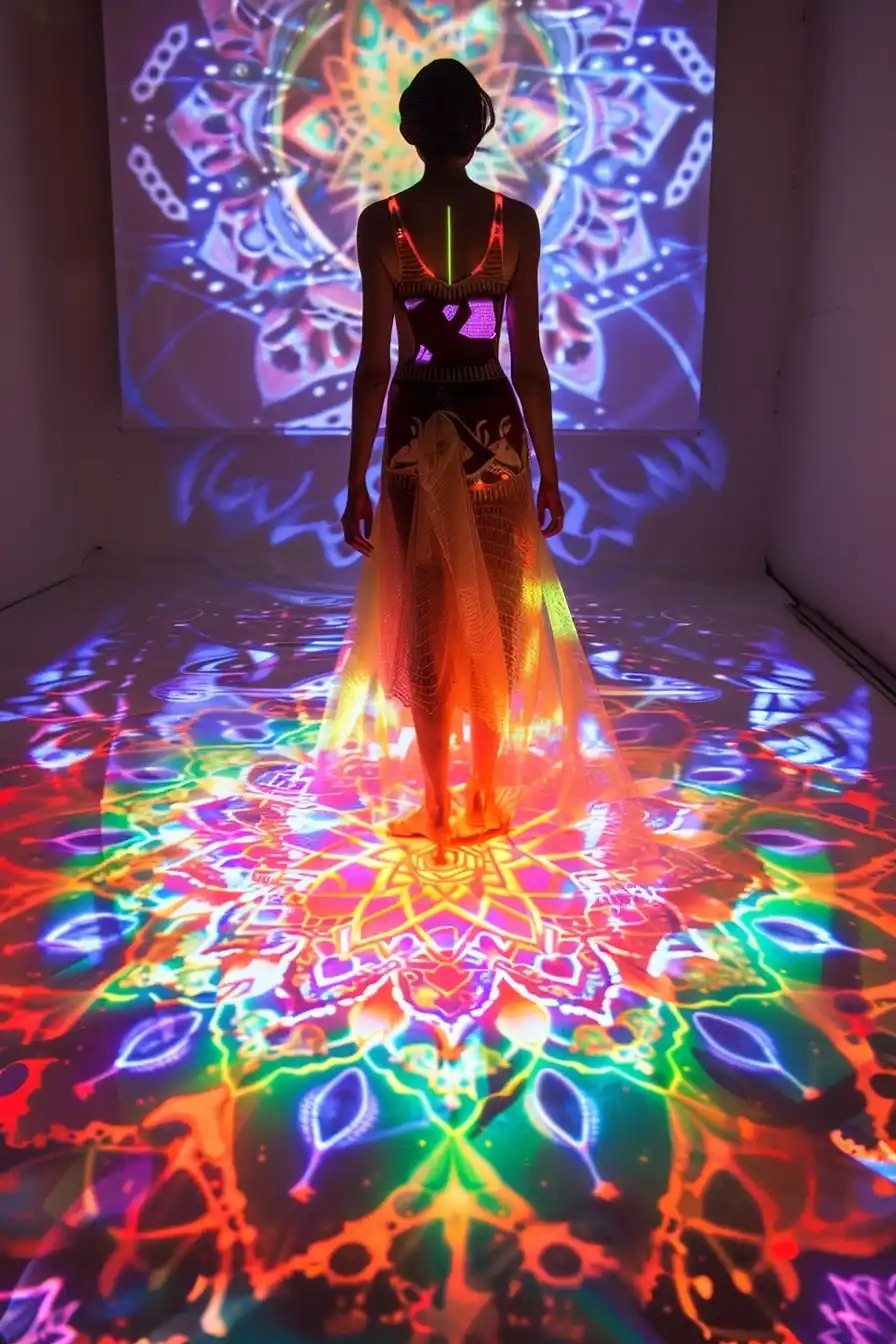 Cyberpunk Mandala Runway Fashion
