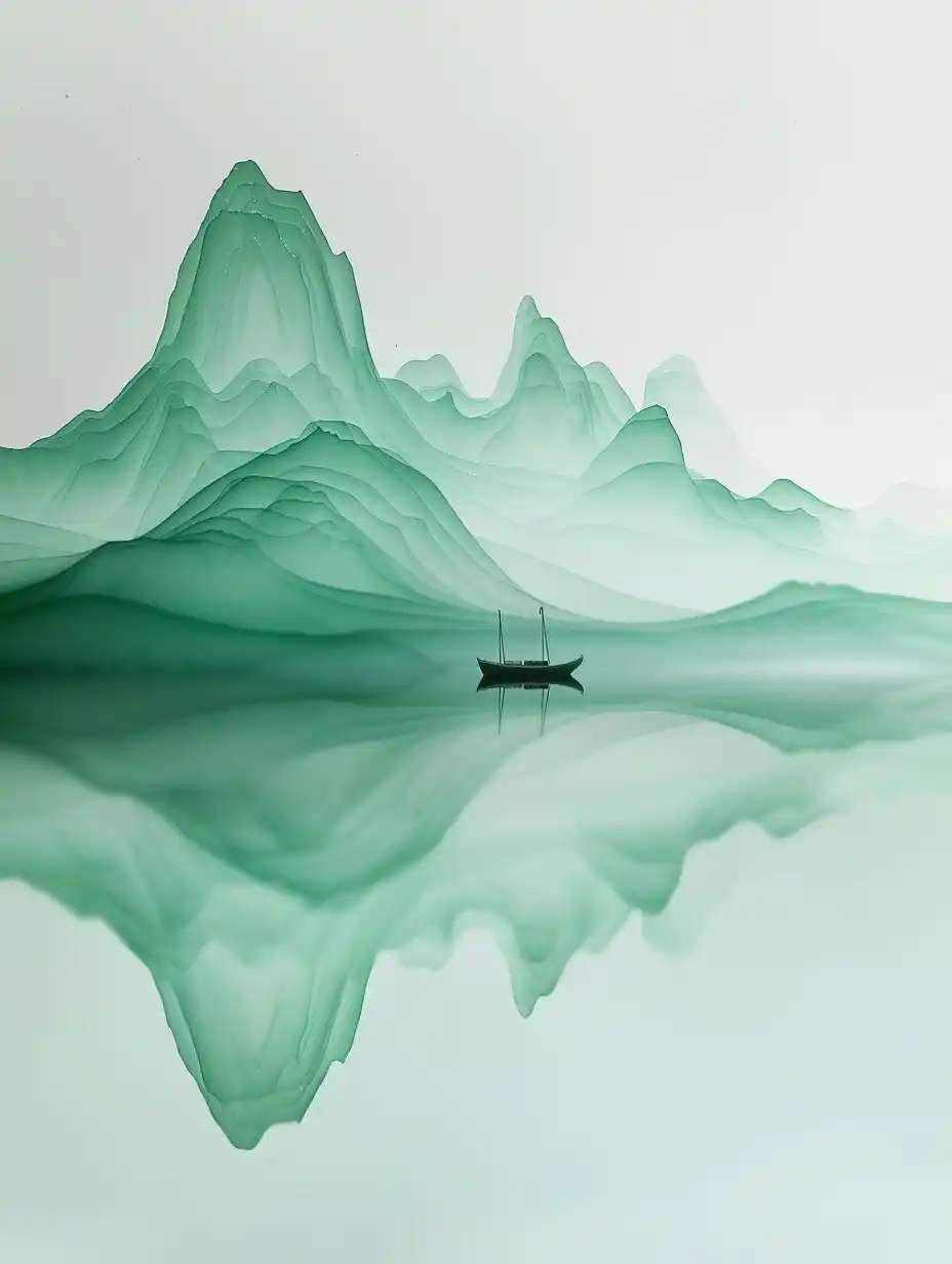 Minimalist Mountain Reflection