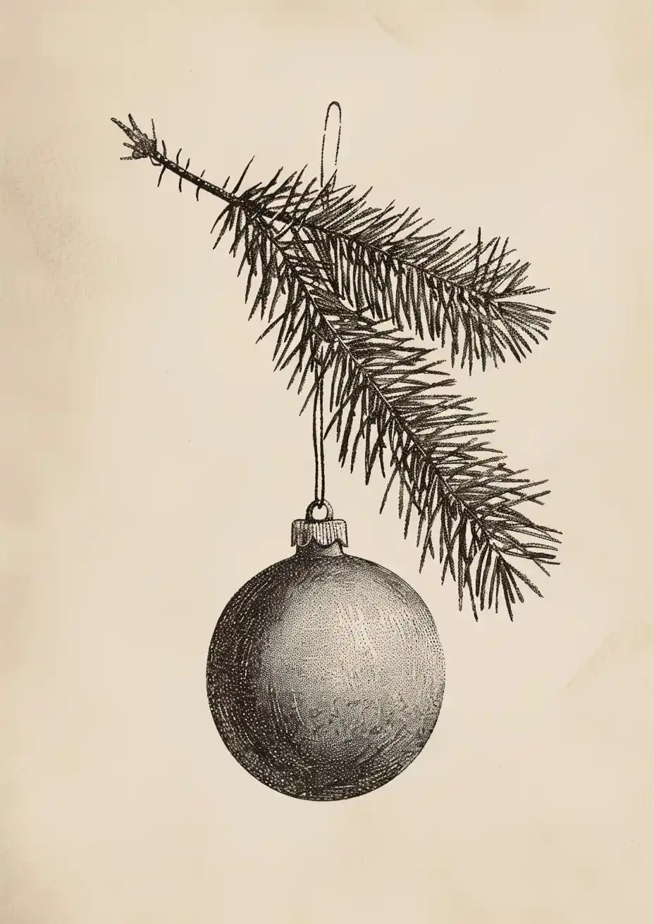 Folk Bauble on Beige