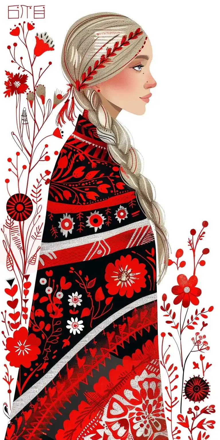 Ethnic Blonde Woman Illustration