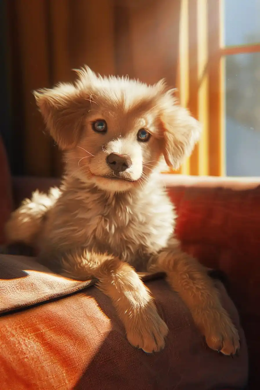 Clay Puppy on Sofa