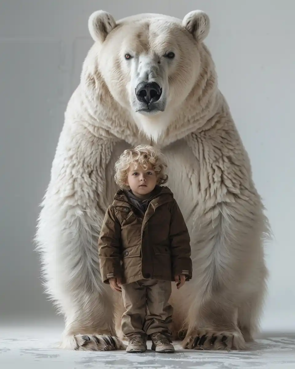Realistic Child with Bear