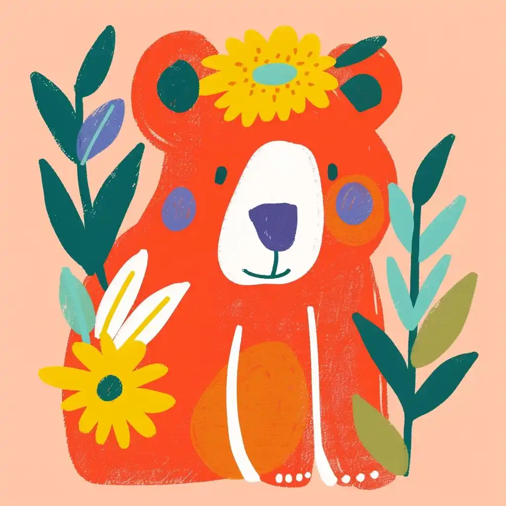 Vibrant Bear in Abstract