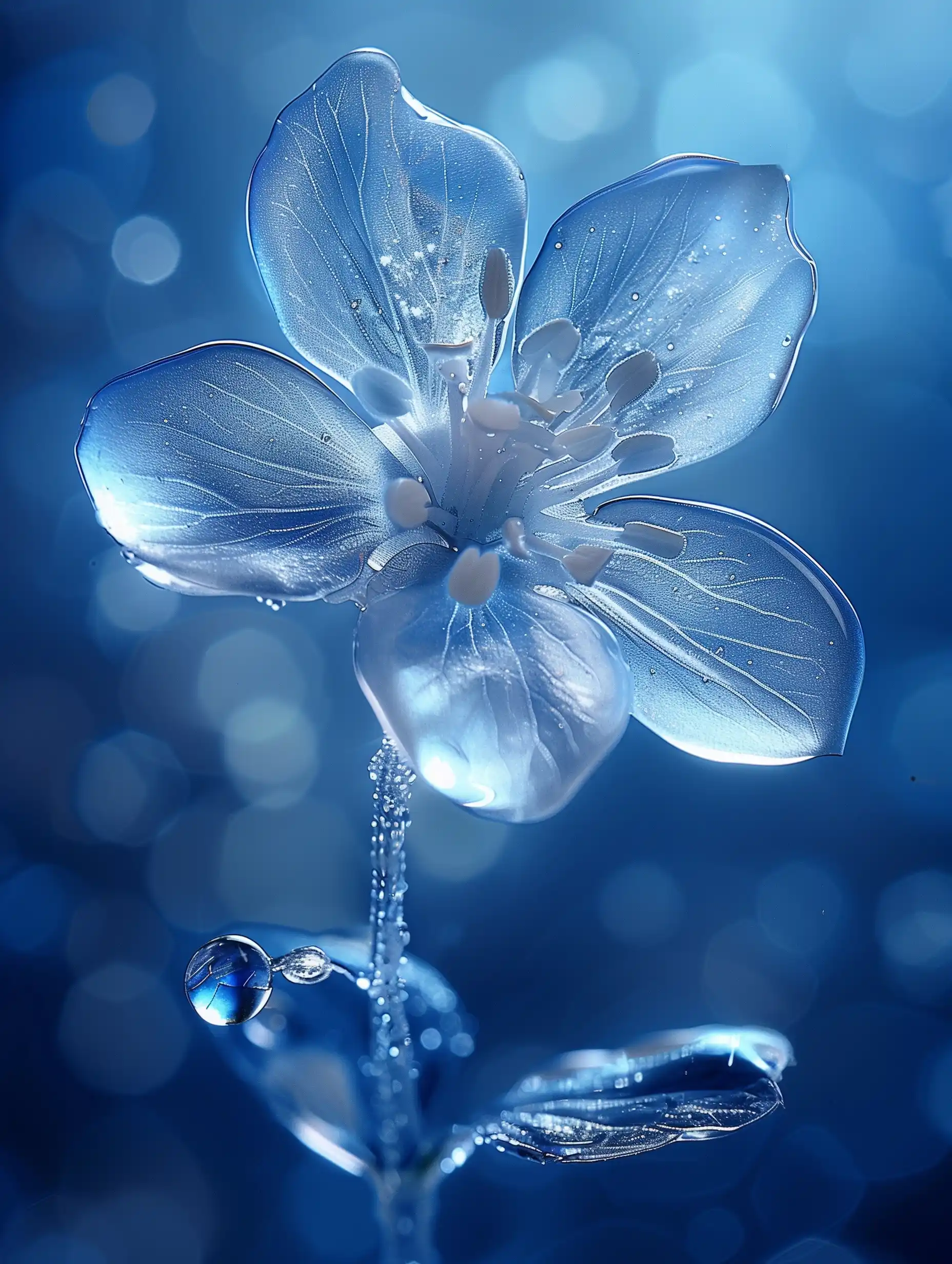 Glass Petal Ice Sculpture