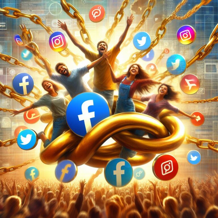 Happy People Forming Golden Chains