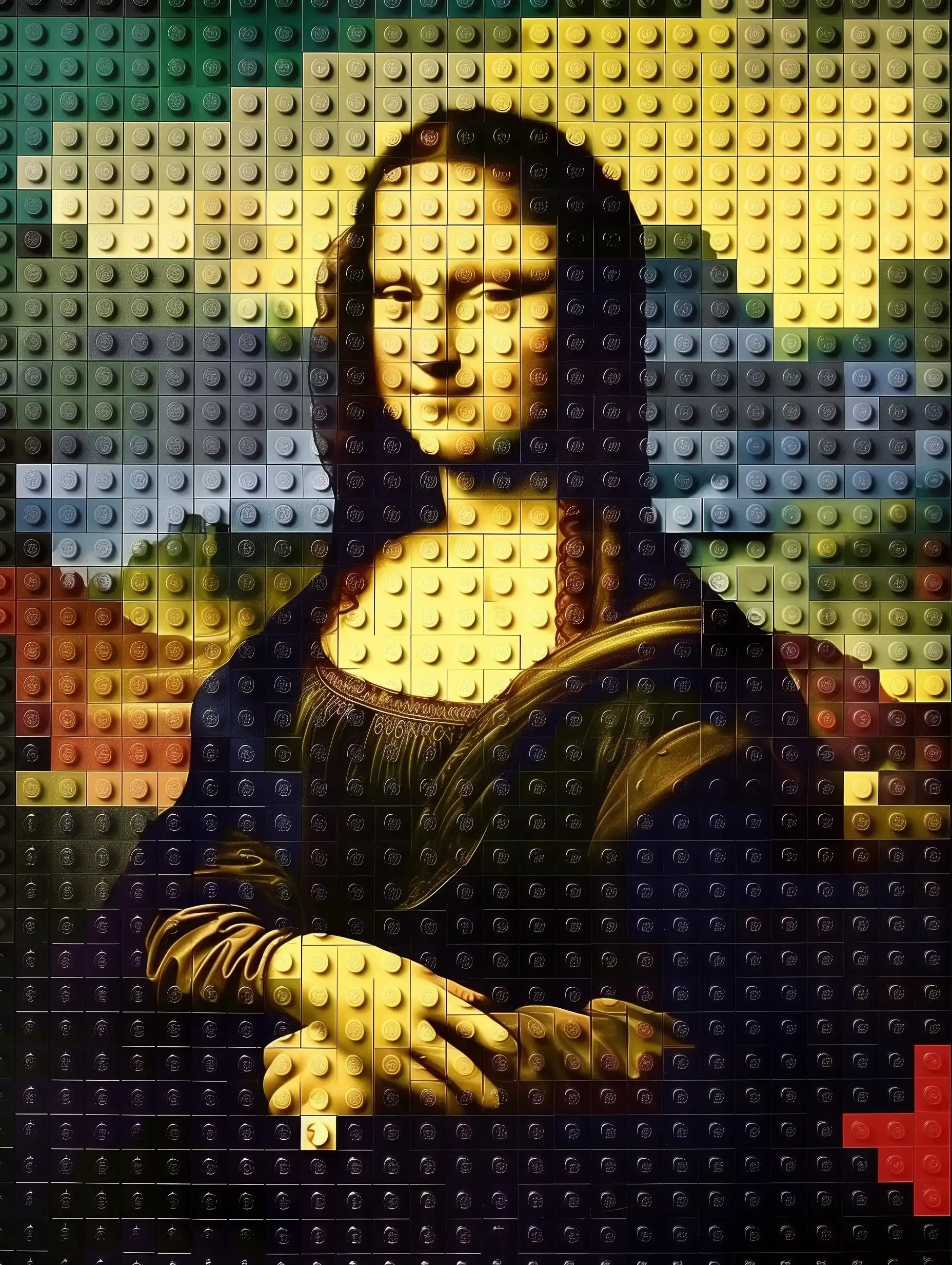 Lego Mona Lisa Portrait