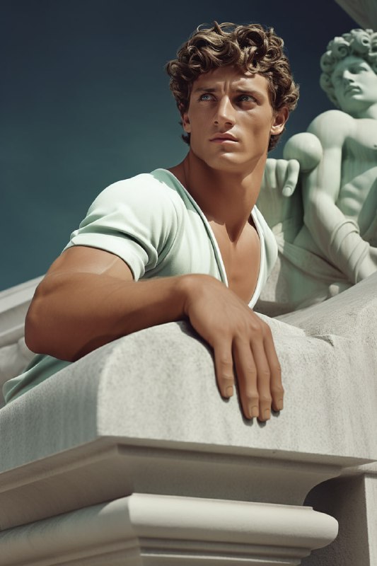 Michelangelo's David as Cool 1950s Lifeguard