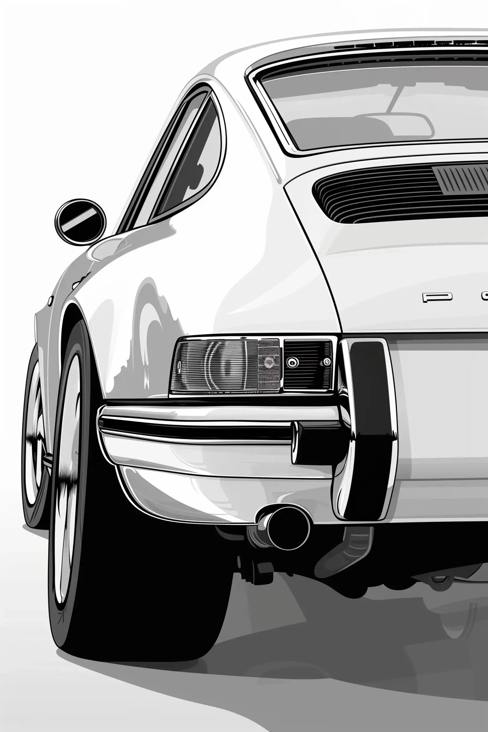 Realistic Porsche Sketch