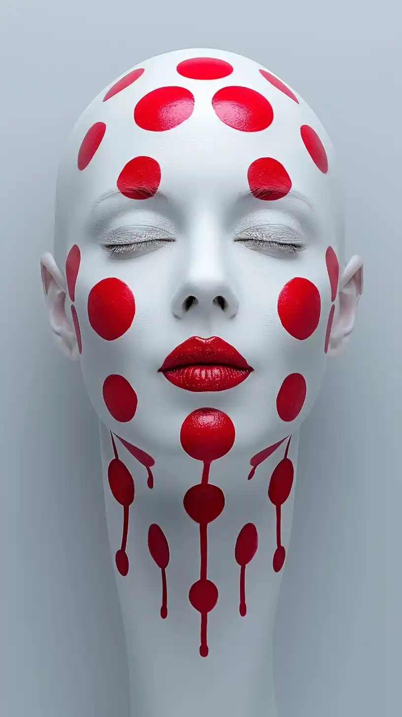 Spaced Red Dots on White